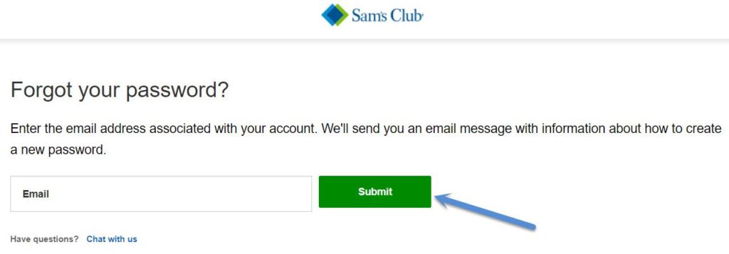 reset www.samsclub.com password
