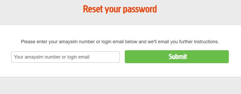 my amaysim sign in password