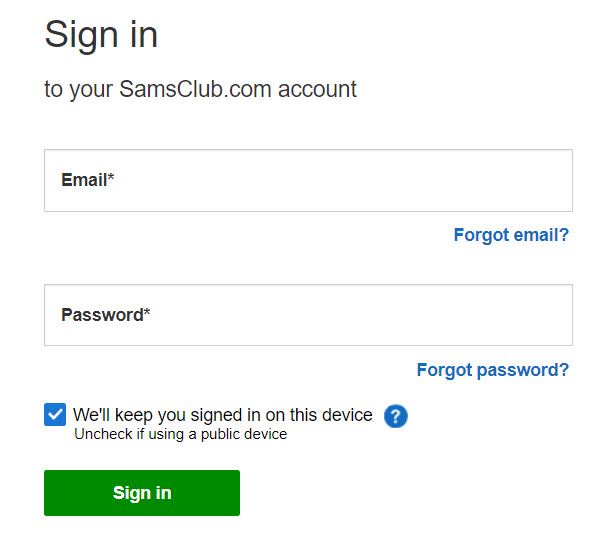 Sam's Club Login for Membership/Credit Card Account